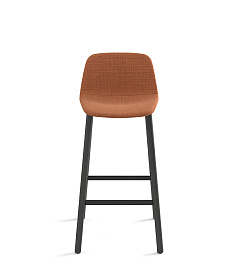 Барный стул Maarten Four Wooden Legs Counter Stool Base низкая спинка с гладкой обивкой