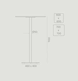 Высокий стол Able 60x60