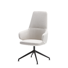 Кресло со средней спинкой BINAR EXECUTIVE (4-спицевое алюминиевое поворотное основание)