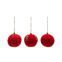 Набор Breshi из 3 больших красных декоративных подвесок в виде шаров