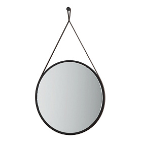 Зеркало MIRAMAR 75 x128.6 отделка черный матовый лак, экокожа