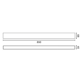 Бра Via EVO черное UP&DOWN 850 38+14W 3000K