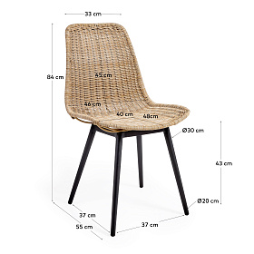 Equal Уличный стул из синтетического ротанга и черного алюминия