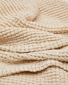 Senara Плед из хлопка бежевого цвета на кровать шириной 90/135 см