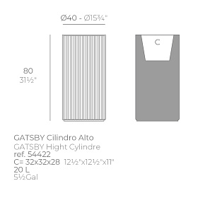 Кашпо Gatsby cylinder ø40x80