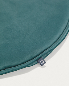 Круглая бархатная подушка на стул Rimca бирюзовая 35 см