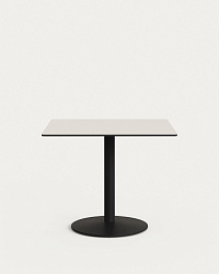 Esilda Садовый стол белого цвета с черной металлической ножкой