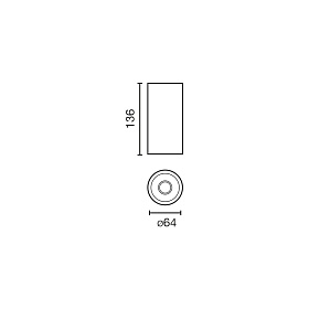 FOST CEILING Черный поверхностный светильник Ø64 14 Вт 17° 2700 К CRI90