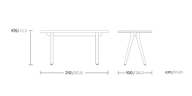 Обеденный стол Vieques High массив ножки KS4103200