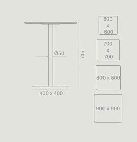 Квадратный стол Basic 70x70