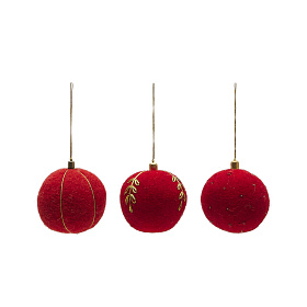 Набор Breshi из 3 больших красных декоративных подвесок в виде шаров