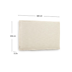 Изголовье из льняной ткани белого цвета Tanit со съемным чехлом 166 x 106 см