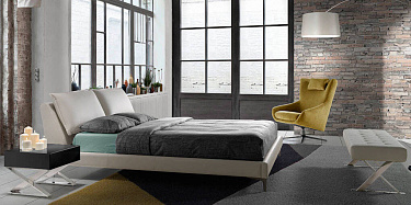 Мягкая кровать с изголовьем B563 /7011