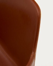 Поворотное рабочее кресло Tissiana из искусственной коричневой кожи и матового черного алюминия