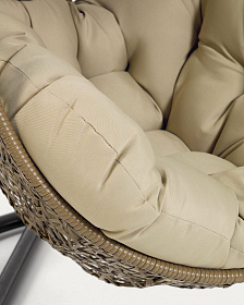 Florina Подвесное кресло с темно-серой ножкой коричневое