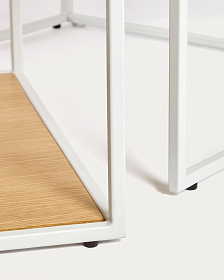 Yoana Набор из 2 журнальных столиков из дубового шпона и основой из белого металла 80 x 80 см