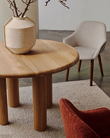 Mailen Круглый стол из ясеневого шпона с натуральной отделкой Ø 120 см