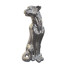 Декоративная фигура леопарда Baguira серебряная правая