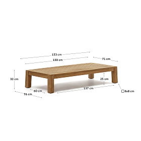 Forcanera Журнальный столик из массива тика 150 x 71 см