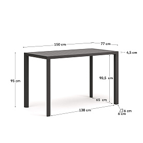 Culip Алюминиевый барный стол с порошковым покрытием серого цвета 150 x 77 см