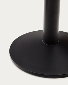 Esilda Круглый стол с меламиновой натуральной отделкой и черной металлической  ножкой