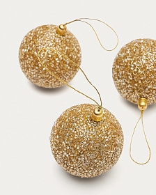 Набор Briam из 3 больших золотых декоративных подвесок-шариков