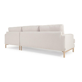 Mihaela 3-местный диван с правым шезлонгом из белого микробукле 264 см