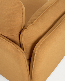 Диван-кровать Tanit горчичный с ножками из массива бука с натуральной отделкой 210 см