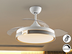 Потолочный вентилятор с освещением Heron DIMABLE белый/золотой