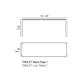 Столик Tablet 105x35 см