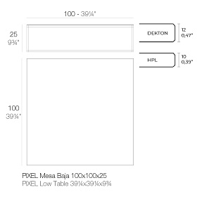 Столик Pixel 100x100x25
