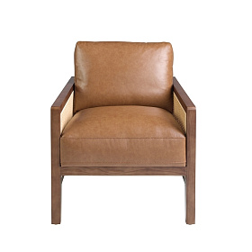 Кресло 5113/KF-A2092-M2731 коричневое кожаное