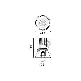 Встраиваемый светильник TULIPA ORI 7W 4000K CRI90 15° белый TRIAC