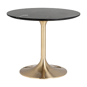 Обеденный стол Kelheim черный/золотой 90 см