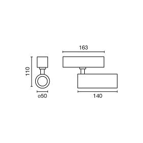 Трековый светильник Neso Hole 2700K 18 GRADOS DALI