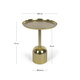 Приставной столик Adaluz из металла золотого цвета Ø 37 см