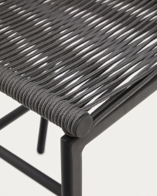 Садовый барный стул Culip из веревки и серого алюминия, 65 см