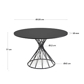 Niut круглый обеденный стол Ø 120 черный