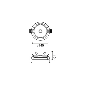 Встраиваемый светильник Mini Optic белый LED 12 - 18W 2700K