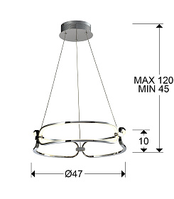 Подвесной светильник Colette Ø47 хром