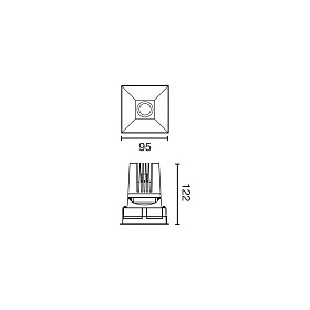 Встраиваемый светильник DEEP60 C белый 60° 2700K CRI90 HONEYCOMB