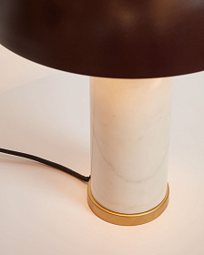 Zorione Настольная лампа из белого мрамора и металла с коричневой отделкой