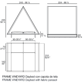 Уличная кровать Frame Vineyard тканевая крыша