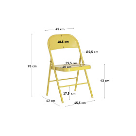 Складное кресло Aidana горчичное металлическое