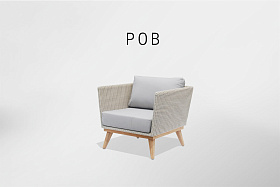 Кресло Pob WHITE WASH-NATURAL TEAK