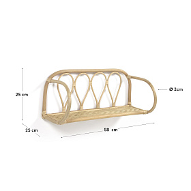 Полка Nyarai из ротанга с натуральной отделкой 58 x 25 см