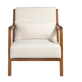 Кресло 5100/DC1580 с тканевой обивкой и деревянной конструкцией цвета ореха