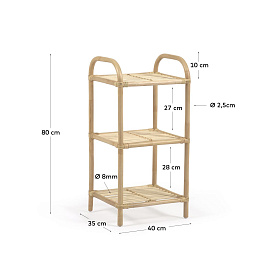 Стеллаж из ротанга Ormela с натуральной отделкой 40 x 81 см