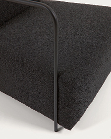 Кресло Gamer из черной ткани букле и металла с черной отделкой