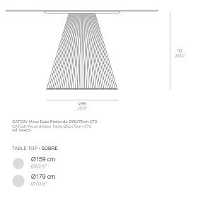 Обеденный стол Gatsby ø65x73cm s70 (столешница 159,179)